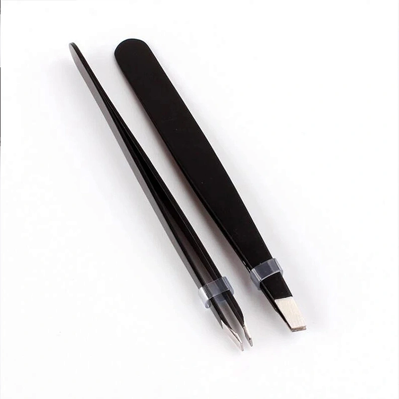 JZG 1pcs Can Make Custom Logo Black Eyelash Tweezers For Lashes Extension, Custom Logo Eyelash Tweezers