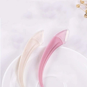 JZG 1pcs High Quality Fashionable Design Half Moon Shape Plastic Handle Single Blade Eyebrow Trimmer
