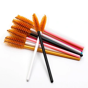 Oem Custom Disposable Micro Plastic Mascara Brush Colorful Eyelash Extension Wands
