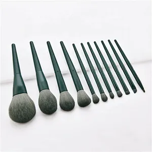 11pcs/set Synthetic Hair High-end Wooden Handle Makeup Brushes Set Beauty Cosmetics Tools