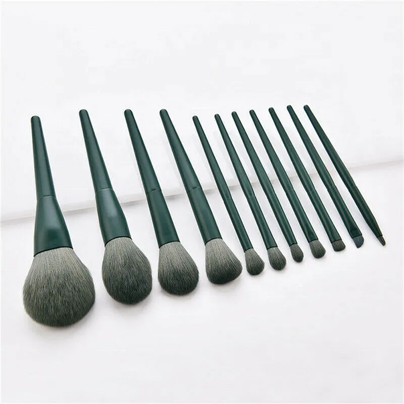 11pcs/set Synthetic Hair High-end Wooden Handle Makeup Brushes Set Beauty Cosmetics Tools