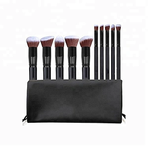 JZG Best seller 10pcs custom logo makeup brushes with nylon hair