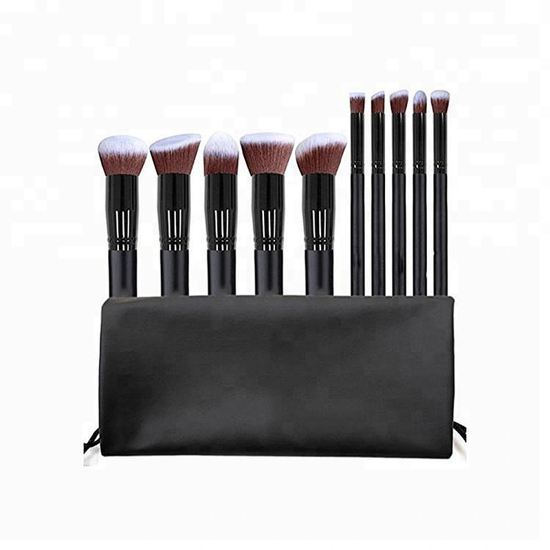 JZG Best seller 10pcs custom logo makeup brushes with nylon hair