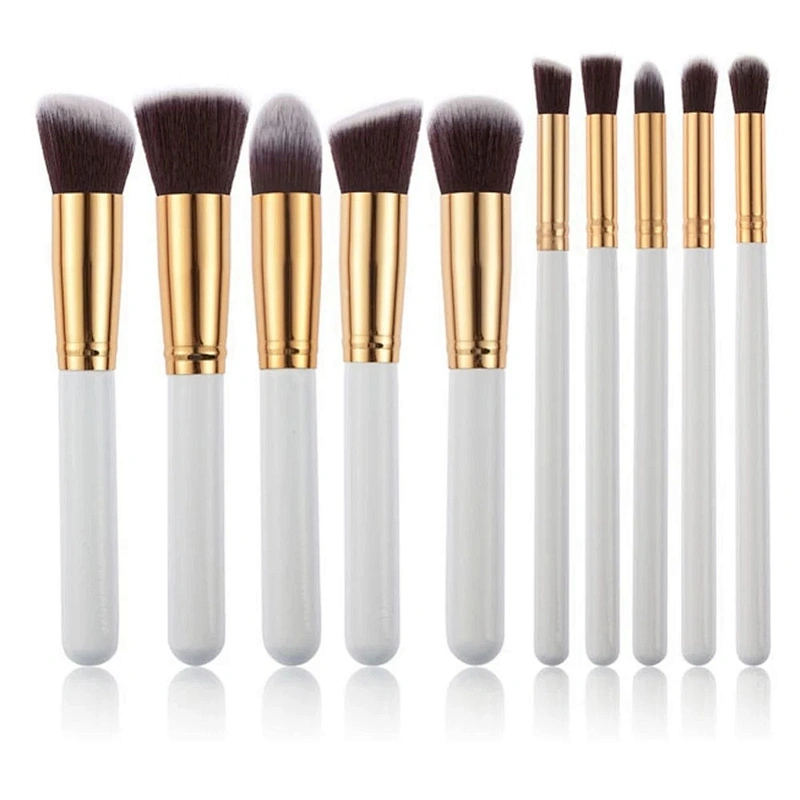 10PCS Makeup Brushes Eyeshadow Rouge Lipstick Liquid Foundation Brushes Cosmetic Tools Soft Natural-synthetic Hair Brush Kits