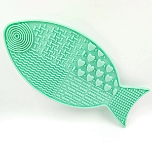 JZG Newest Fish Shape Silicone Brush Cleaner Mat Washing Tools for Cosmetic Make up Eyebrow Brushes Cleaning Pad Scrubber Board