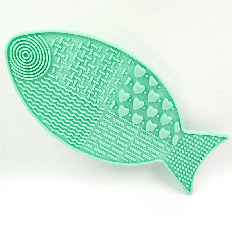 JZG Newest Fish Shape Silicone Brush Cleaner Mat Washing Tools for Cosmetic Make up Eyebrow Brushes Cleaning Pad Scrubber Board