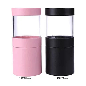 Portable Visible Makeup Brush Holder Simplicity Two Way Cut Double Clasp Travel Cosmetic Brush Storage Cup Case