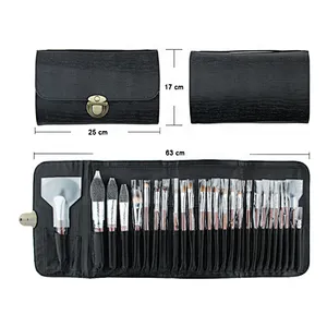 High-grade animal hair 24pcs cosmetic brush sets with bag cosmetic makeup brushes OEM/ODM