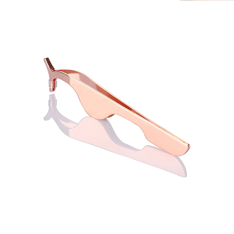 1PC Eye Lash Applicator Rose Gold False Eyelash Tweezers Clip Stainless Steel Lashes Extension Tools Beauty Makeup Kits