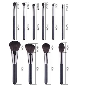 10pcs/set Black And White round Tail Wooden Handle makeup brush set