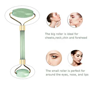 Quartz Roller Slimming Face Massager Natural Jade Facial Massage Roller Stone Skin Beauty Care Set
