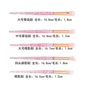 Glitter 10pcs Lovely Pink Eye Brushes Set Eyeliner Eyebrow Eyeshadow Makeup Brushes Set Cosmetic Beauty Tools