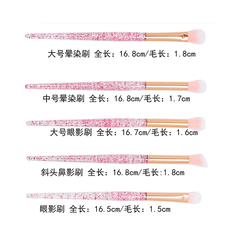 Glitter 10pcs Lovely Pink Eye Brushes Set Eyeliner Eyebrow Eyeshadow Makeup Brushes Set Cosmetic Beauty Tools