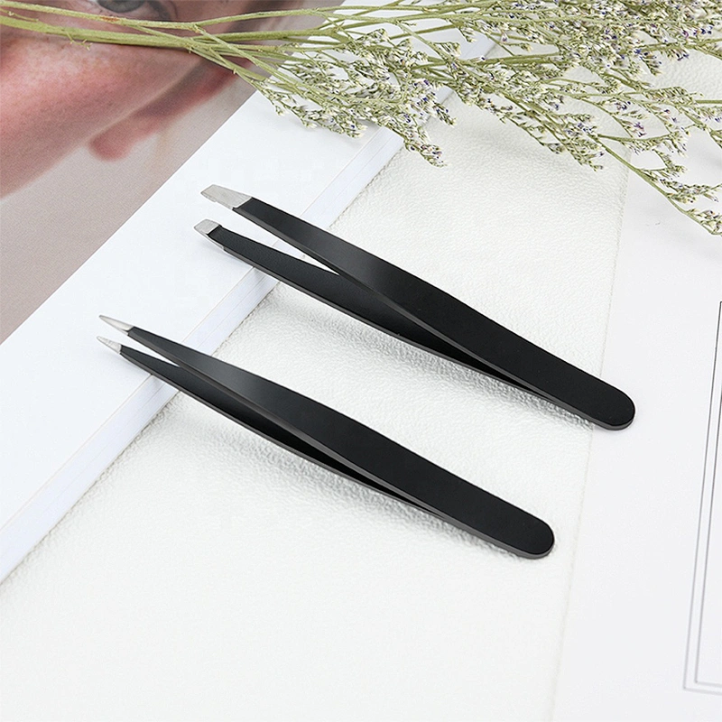 Expert Slant Tip Tweezer Stainless Steel Hair Removal Makeup Tool