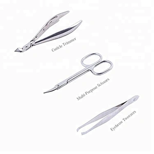12 Pcs Black Stainless Steel Nail Clipper Cutter Trimmer Ear Pick Grooming Kit Manicure Set Pedicure Toe Nail Art Tools Set Kits
