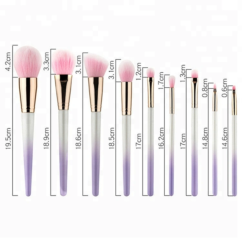 9pcs Pink Hair Wood Handle Makeup Brushes Set Foundation Blending Powder Eye Face Brush Cosmetic Beauty maquillaje