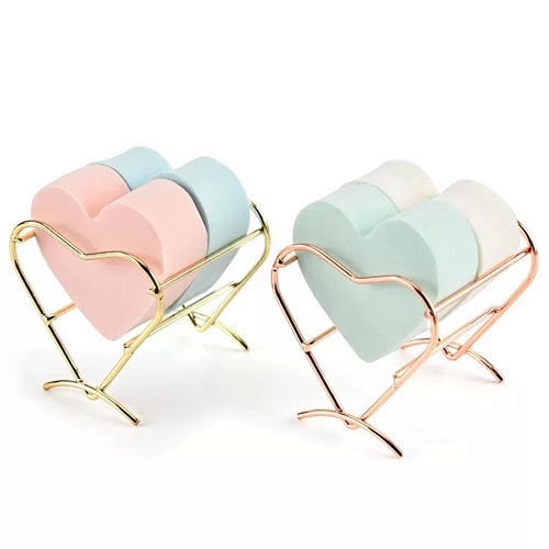 JZG 1pcs Free Sample Hot Unique Design Heart Shape Beauty Accessories Puff Sponge Display Stand Rack Metal Puff Drying Holder