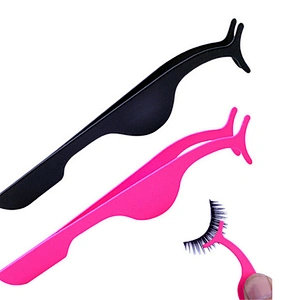 1Pcs Pro Stainless Steel Eyelash Curler Extension Applicator Remover Clip Eyebrow Eye Lashes Tweezers Nipper Tool Pink Black