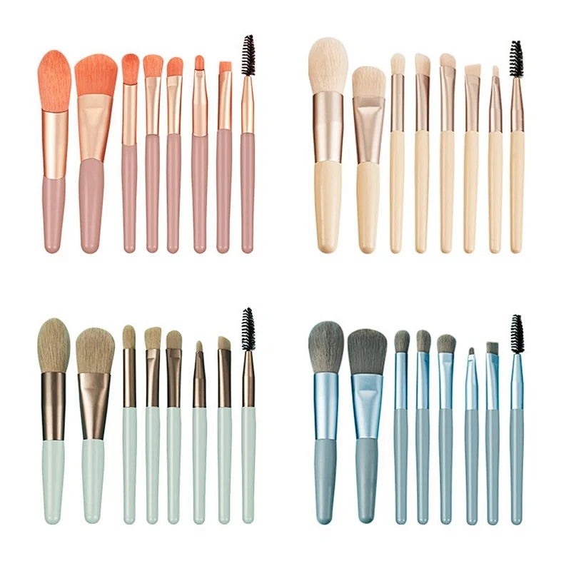 Makeup brush set 8pcs portable storage powder brush blush face eye brush full set of makeup tools