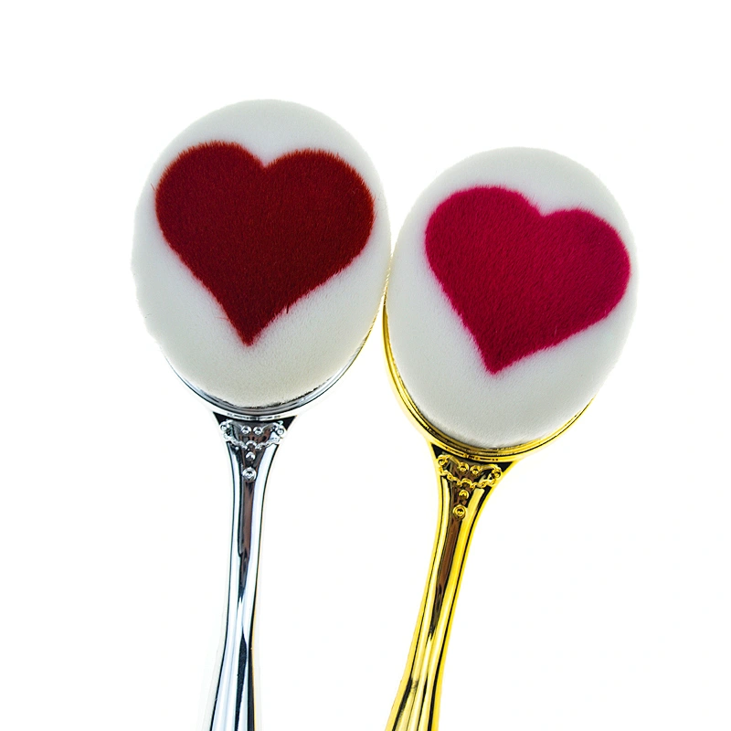 High quality makeup tools oval brush heart shape foundation brush blush brush