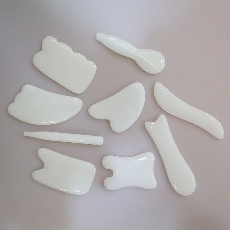 Facial Massage Tool White Jade Gua Sha Stone,Massager Sets Gua Sha Tool Jade Roller Opal Gua Sha For Face And Body