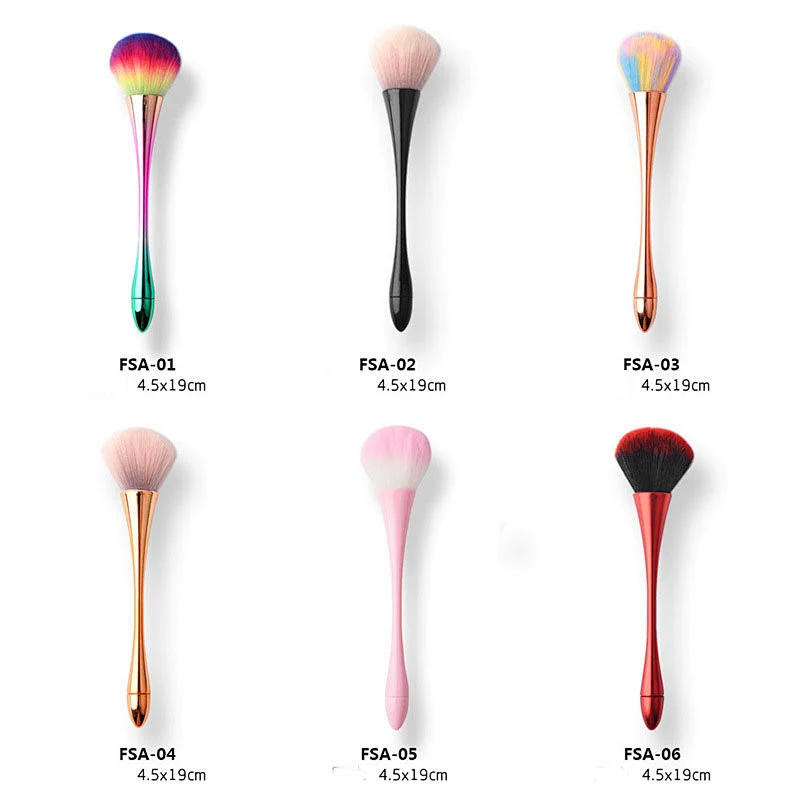 Wholesale Small waist Colorful nail brush High Quality soft nail dust brush Beauty nail cleaning brush