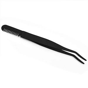 JZG 1pcs Professional Stainless Steel Eyebrow Tweezers Private Label Cosmetic Volume Eyebrow Tweezers Clip With Comb
