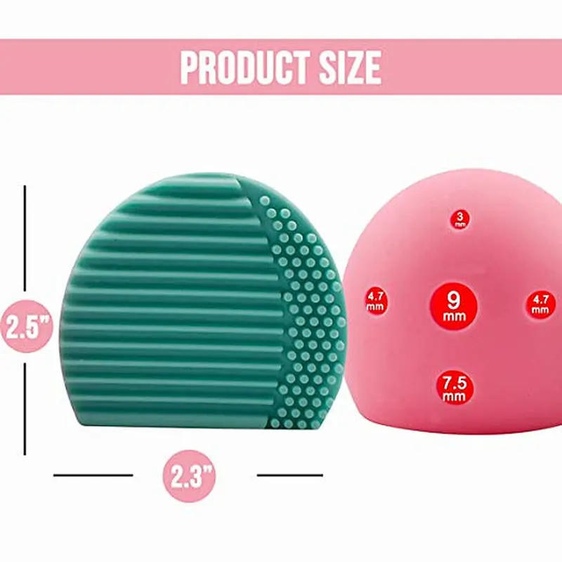 Half egg shape silicone makeup brush holder and silicone makeup brush cleaning mat