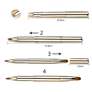 JZG High Quality Factory 1pcs Vegan Portable Retractable Cosmetic Lip Brush Travel Lipstick Gloss Makeup Brush