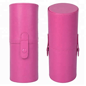 PU Leather Cosmetic Case Portable Makeup Brush Holder Cup Holder Cosmetic Tool Kit Case Containers Space-saving