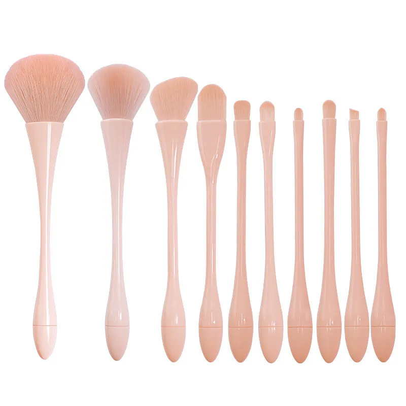 Small waist 10pcs professional custom logo makeup brushes beauty skin care make up beauty tools makeup brush set wholesale