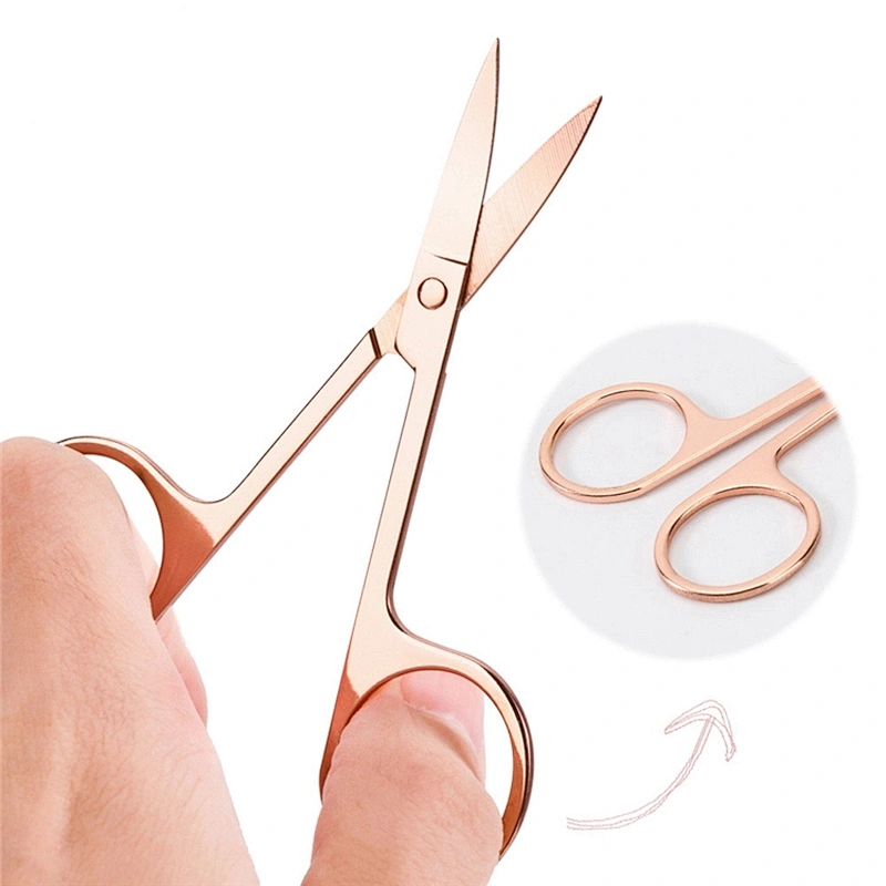 JZG High Quality Eyelash Extension Tweezers Eyebrow Tweezer Stainless Steel Private Label Rose Gold With Scissors Set