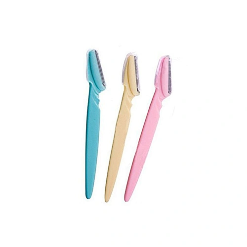 JZG 1pcs Private Label LOGO Wholesale Plastic Eyebrow Hair Remover Pink Eyebrow Shaver Razor