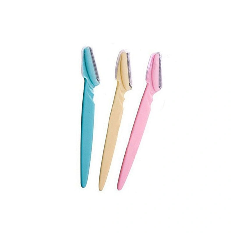 JZG 1pcs Private Label LOGO Wholesale Plastic Eyebrow Hair Remover Pink Eyebrow Shaver Razor
