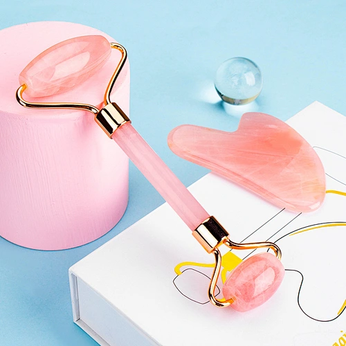 High Quality Metal Beauty Tool Welded Massager Jade Roller And Gua Sha Tools Set