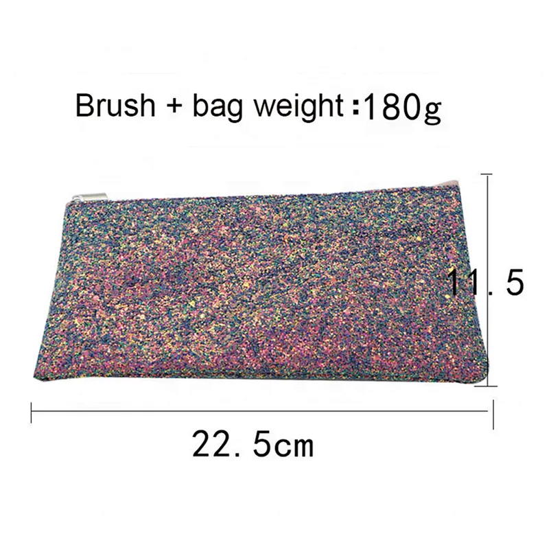 10pcs/set High Quality Shiny Star or Circle Makeup Brushes Set With Makeup Bag
