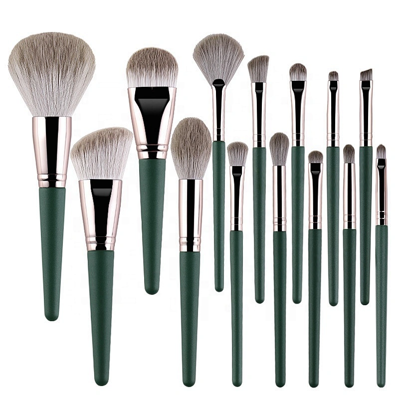 Factory New High quality 14pcs makeup brushes set soft wooden handle beauty tools complete set of makeup brushes for beginners