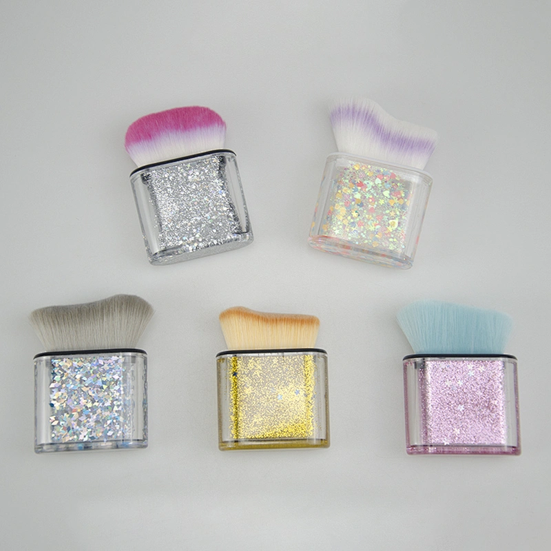 1PCS High Quality Shiny Liquid Face Private Label Square Cosmetic Brush Powder Foundation kabuki Blush Makeup Brushes