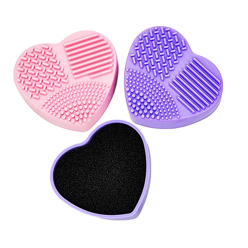 JZG 1pcs Best Seller Heart Shape Makeup Brush Silicone Cleaner and Dryer Private Label Logo Beauty Tools Makeup Brush Cleansing