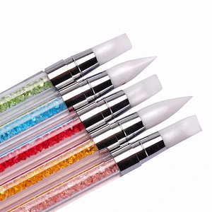 Silicone nail art pen brush nails art accessories tools supplies carving 3D image DIY dotting nail tools double head
