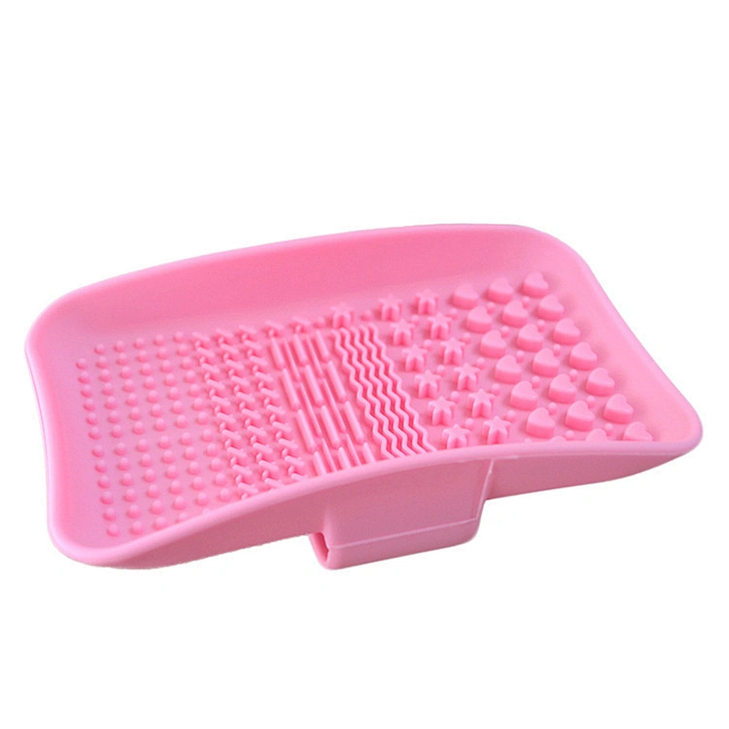 JZG 1pcs Custom Logo Multi-color New Cosmetic Makeup Brush Cleaning Pad Mat Tools Silicone Makeup Brush Cleaner Tray