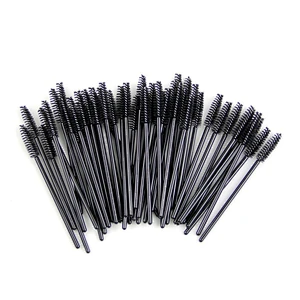 New 100pcs/lot Make Up Brush Black Synthetic Fiber One-off Disposable Eyelash Mascara Applicator Wand