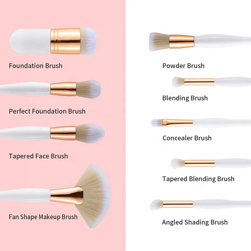 Makeup Brush Set With Case 9Pcs Eye Shadow Foundation Blending Contouring Blushing Highlight Concealer Cosmetics Makeup Brushes