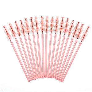 JZG Wholesale Hot Sale Private Label Black Pink Eyelash Extension Disposable Mascara Wands Makeup Eyebrow Brush Applicator