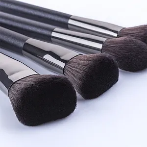 10pcs/set Black And White round Tail Wooden Handle makeup brush set