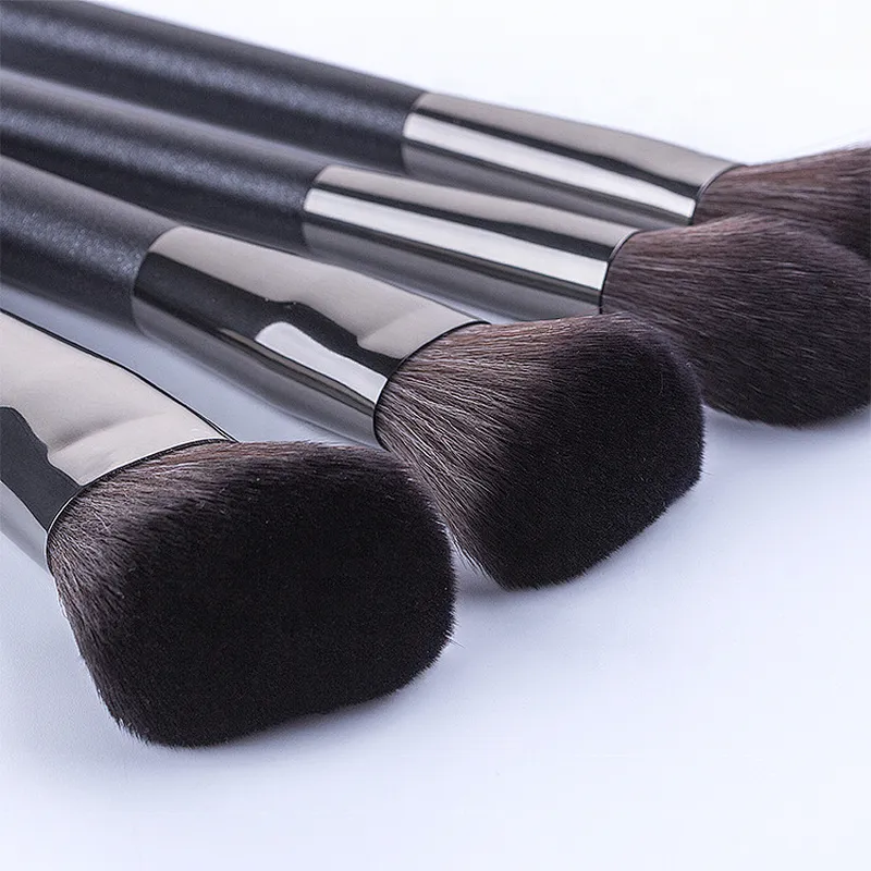10pcs/set Black And White round Tail Wooden Handle makeup brush set