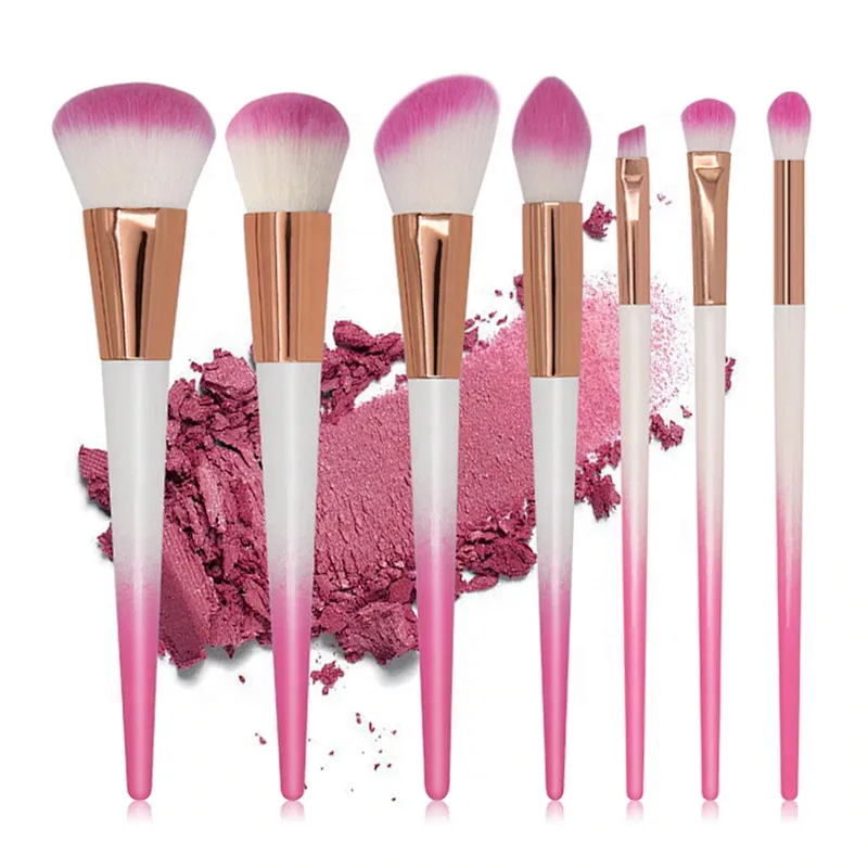 7Pcs Powder Foundation Blending Eye Shadow Blush Cosmetics Beauty Make Up Brush Kits