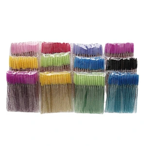 Private Label Customized Diamond Lash Wands Mascara Brush Independent Tube Eyelashes Brushes