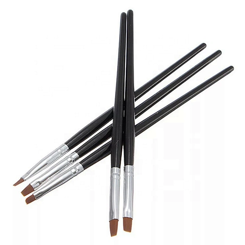 5Pcs Nail Art Flat Top Brush Gel Polish Tips Nail Art Acrylic Painting Drawing Makeup Brushes Sets