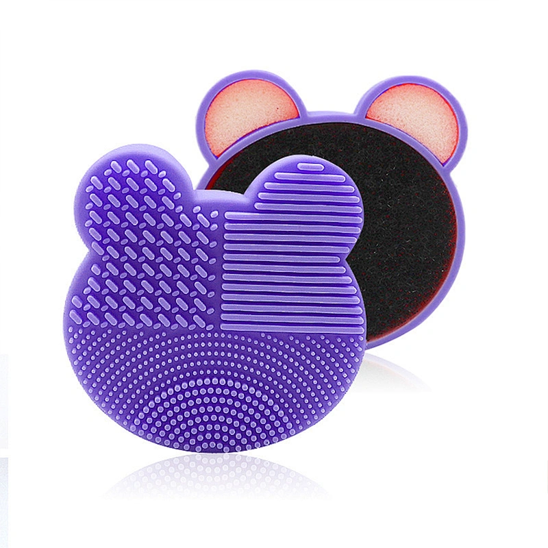 JZG 1pcs New Design Brush Cleaning Cleaner Makeup 2 in 1 Cat Shape Silicone Makeup Brush Cleaner Sponge Of Makeup Brush Cleaner